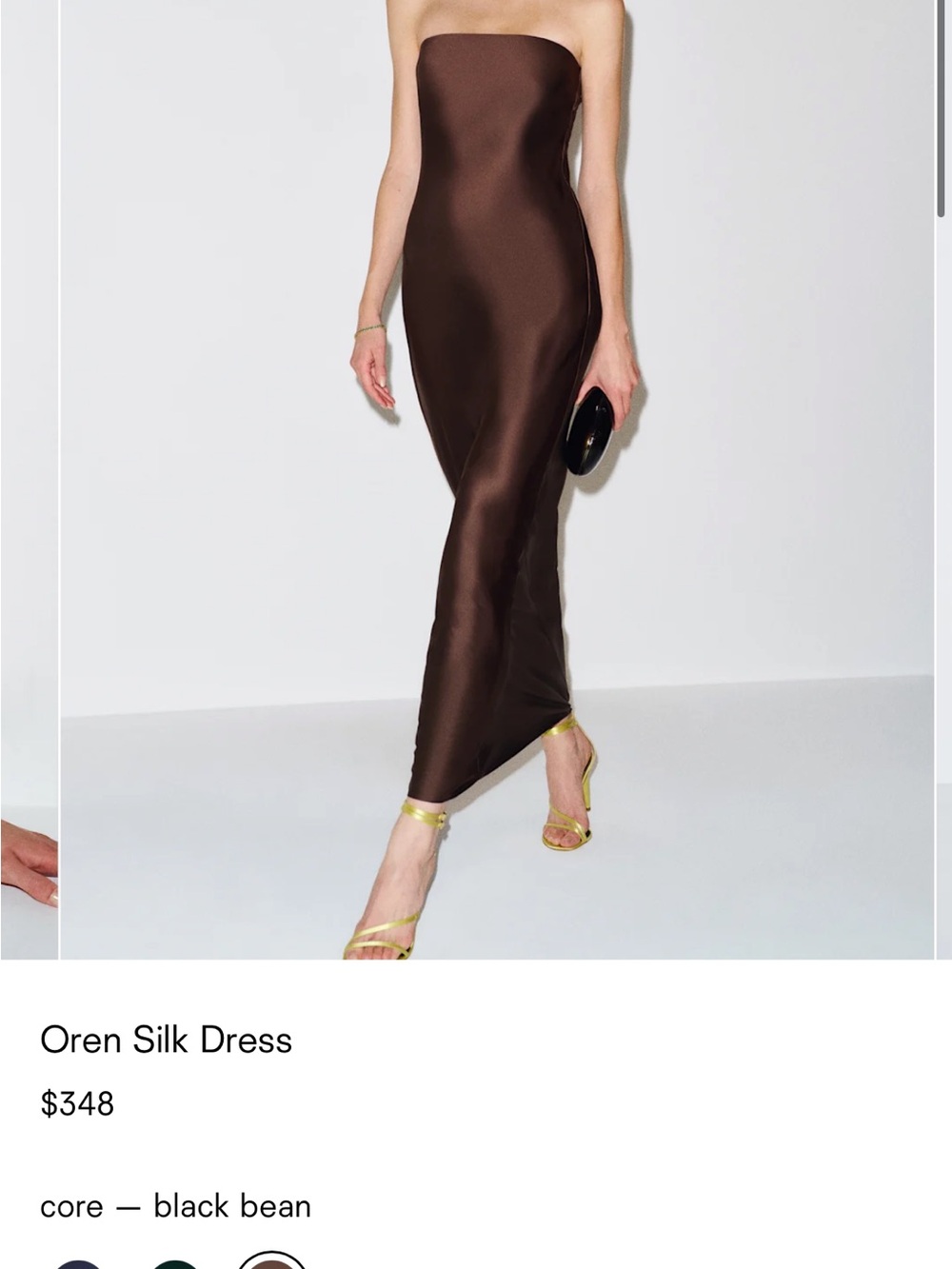 Reformation Strapless Silk Brown Evening Gown with scarf - Picture 4 of 4